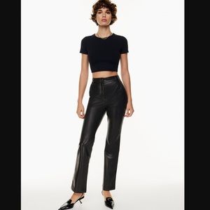 Aritzia Babaton Publish Pant (high rise vegan leather bootcut pant)